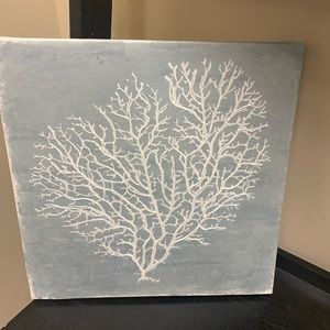 White Coral on a  teal print art